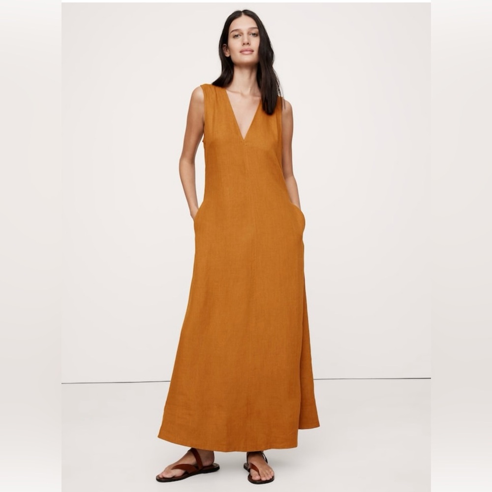 Banana Republic linen Golden Yellow Dress- S NWT
